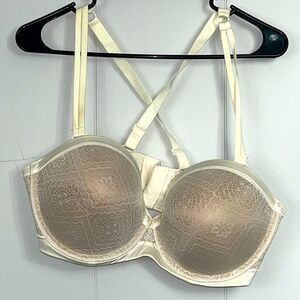 Ambrielle Multi-Way Strapless Cream Nude Underwire Bra Size 40DD